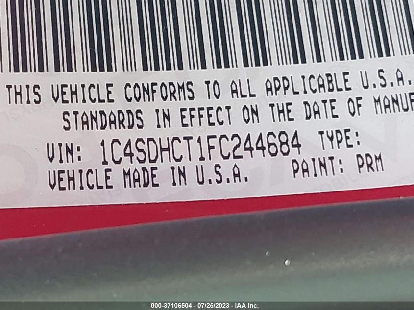 2015 DODGE DURANGO R/T - 1C4SDHCT1FC244684