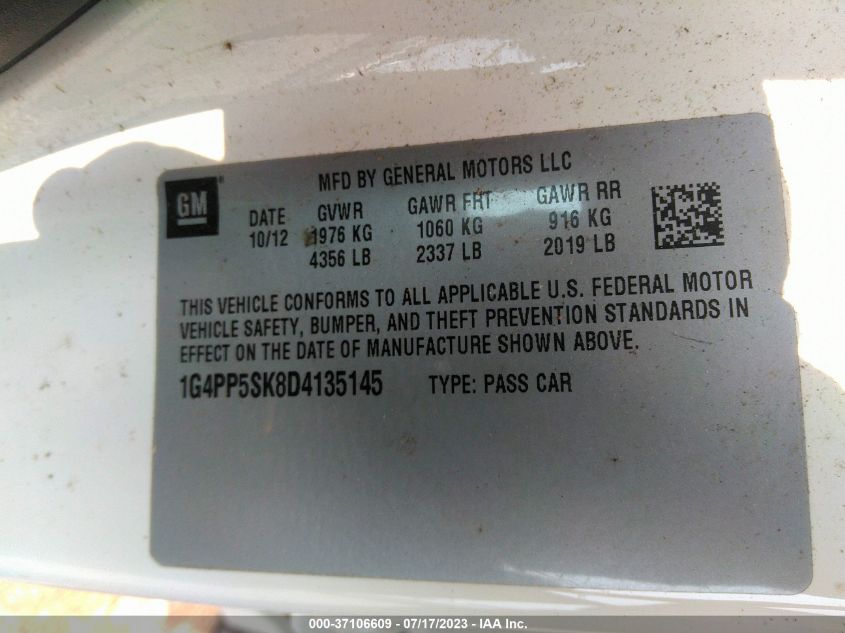2013 BUICK VERANO - 1G4PP5SK8D4135145