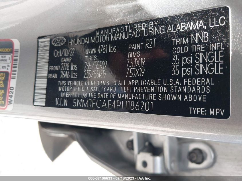 2023 HYUNDAI TUCSON SEL - 5NMJFCAE4PH186201