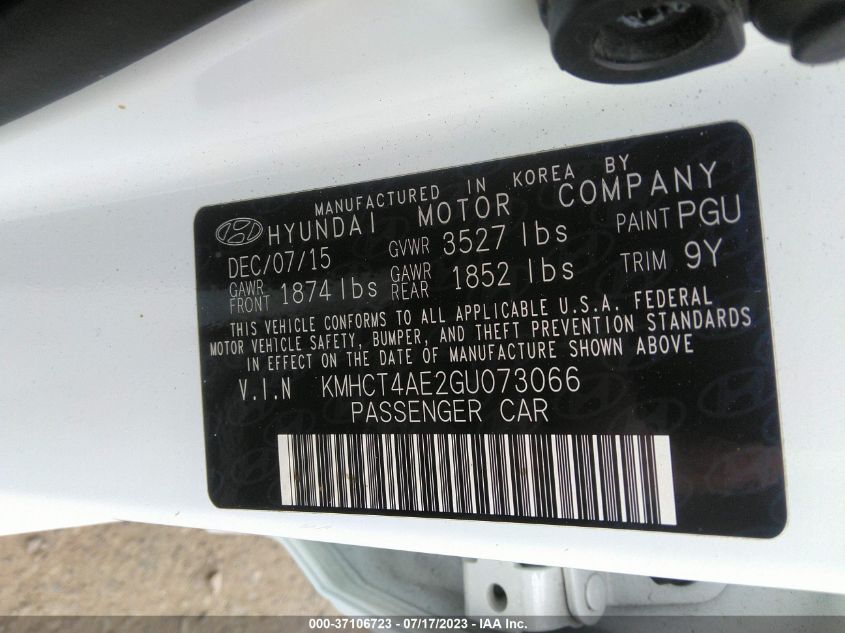 2016 HYUNDAI ACCENT SE - KMHCT4AE2GU073066