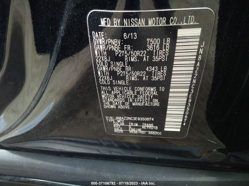 2014 INFINITI QX80 - JN8AZ2NC3E9350674