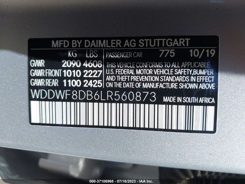 WDDWF8DB6LR560873 Mercedes-Benz C 300 9