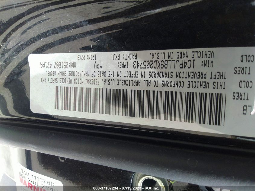 2019 JEEP CHEROKEE LATITUDE PLUS - 1C4PJLLB9KD205743