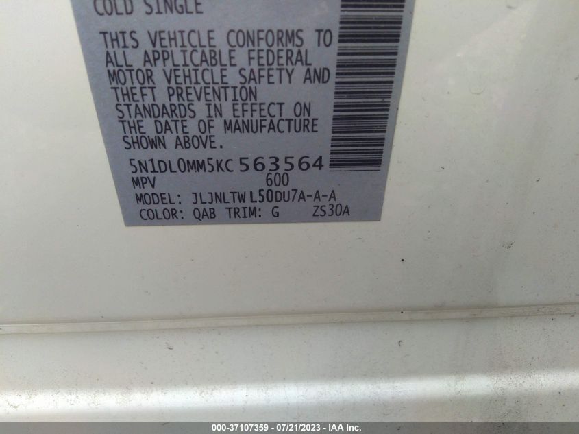 2019 INFINITI QX60 LUXE - 5N1DL0MM5KC563564