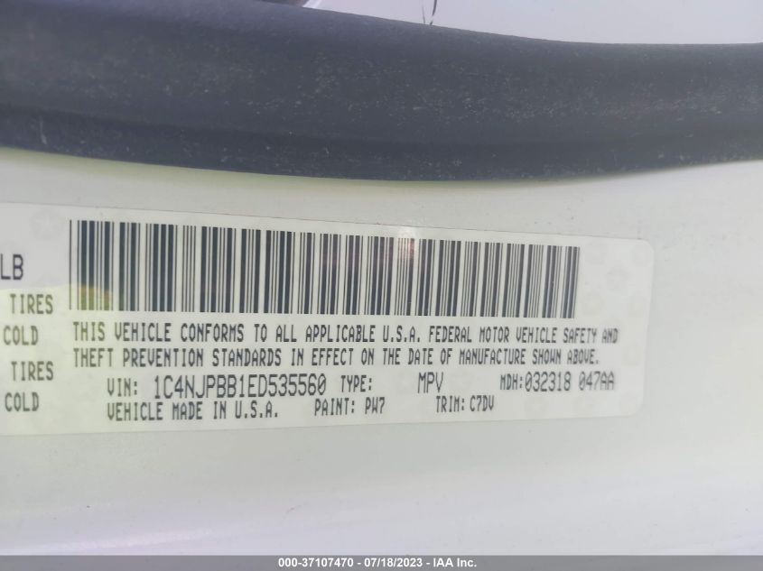 2014 JEEP PATRIOT SPORT - 1C4NJPBB1ED535560