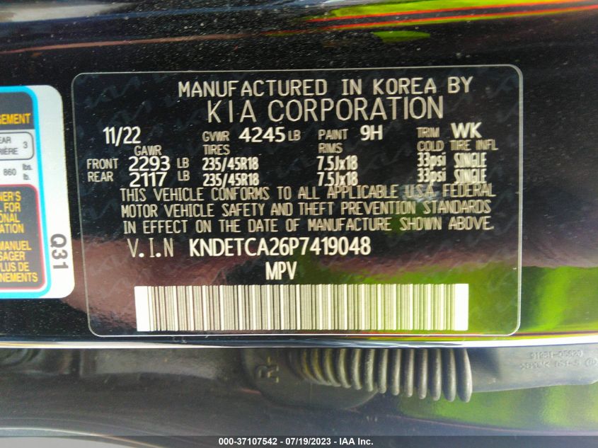 2023 KIA SELTOS SX - KNDETCA26P7419048