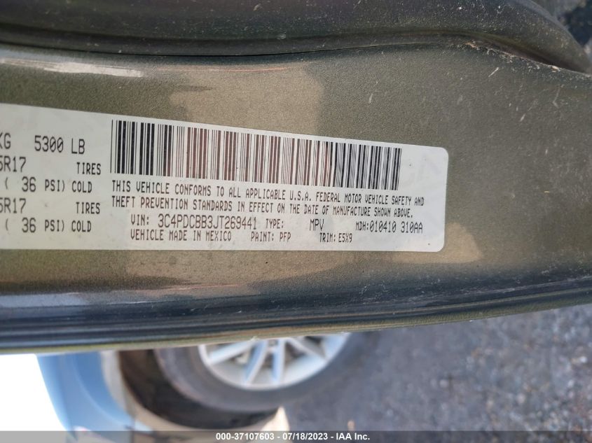 2018 DODGE JOURNEY SXT - 3C4PDCBB3JT269441