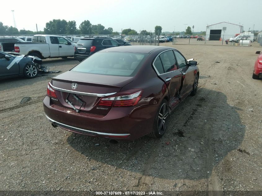 2017 HONDA ACCORD SEDAN SPORT - 1HGCR2F62HA040338