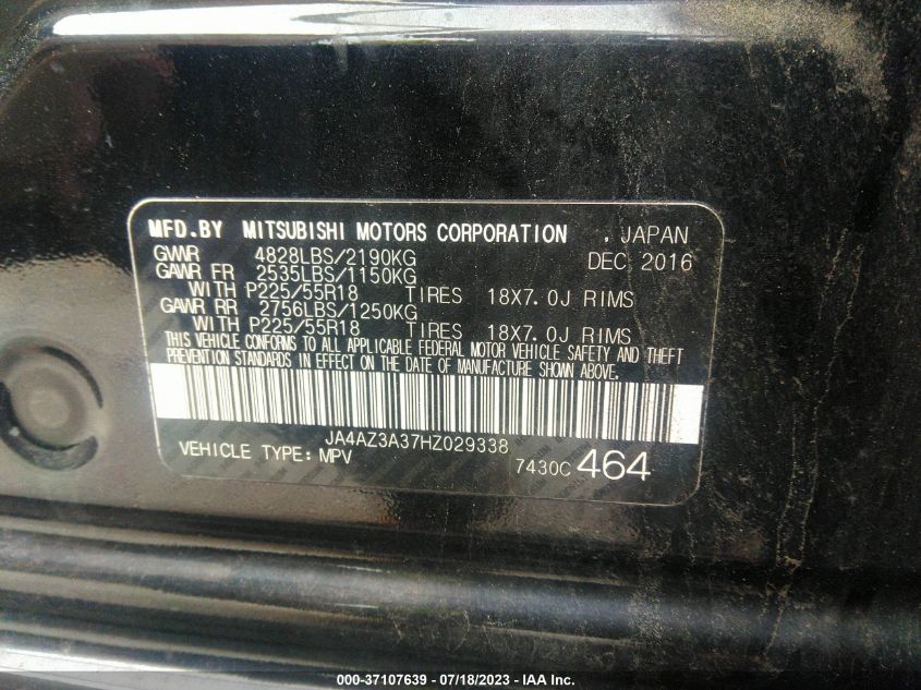 2017 MITSUBISHI OUTLANDER SE/SEL - JA4AZ3A37HZ029338