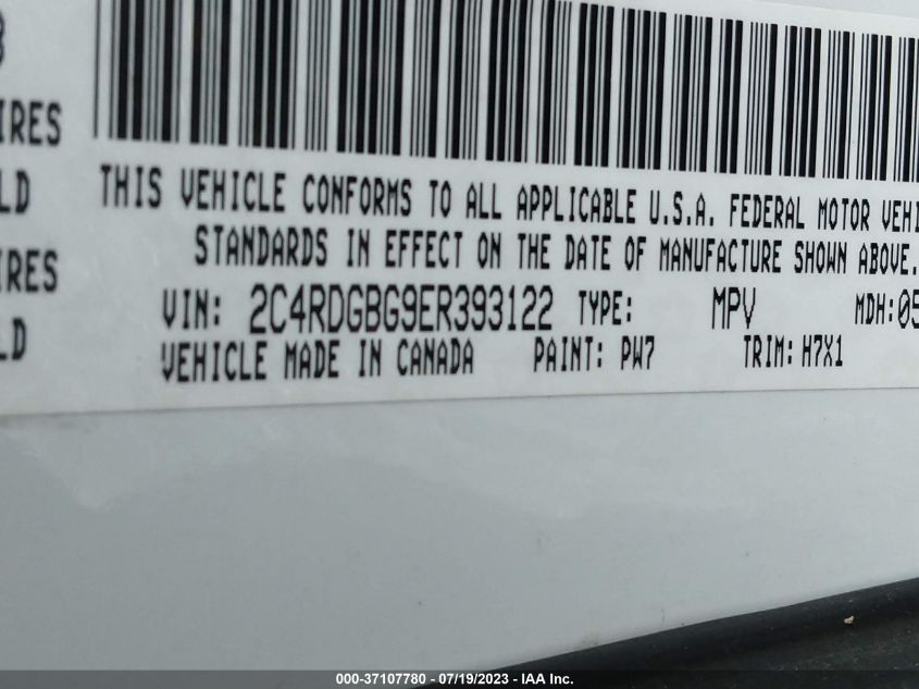 2014 DODGE GRAND CARAVAN SE - 2C4RDGBG9ER393122