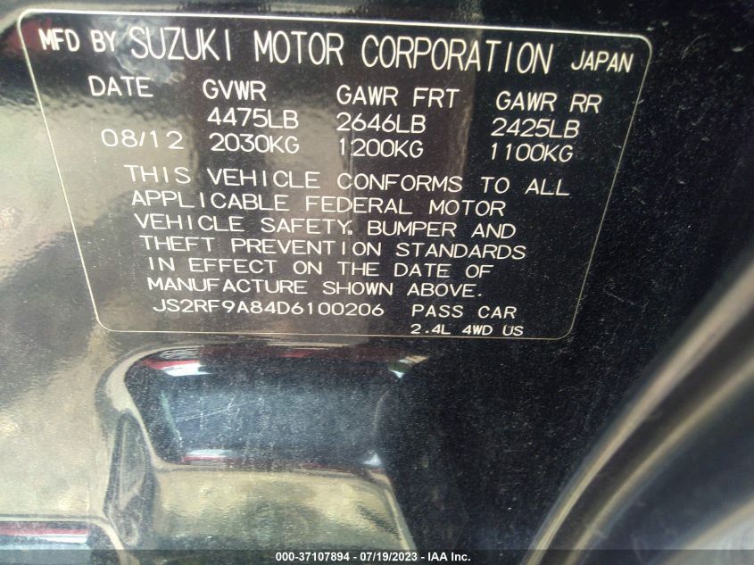 2013 SUZUKI KIZASHI SLS SPORT - JS2RF9A84D6100206