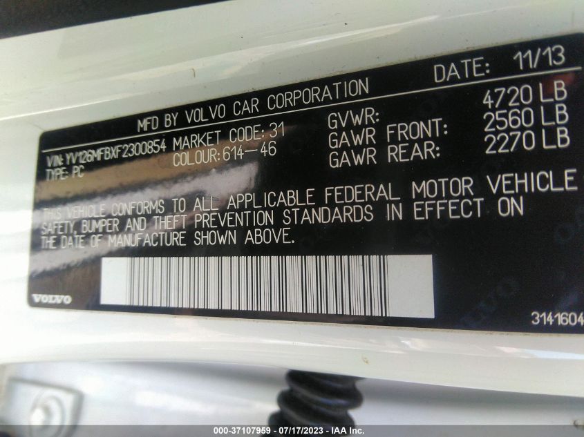 2015 VOLVO S60 T5 DRIVE-E PREMIER - YV126MFBXF2300854