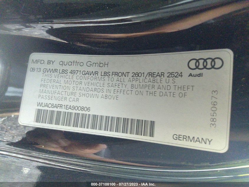 2014 AUDI RS 5 4.2 WUAC6AFR1EA900806