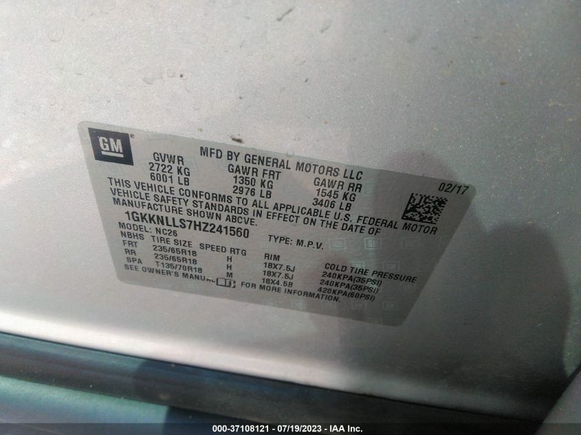 2017 GMC ACADIA SLE - 1GKKNLLS7HZ241560
