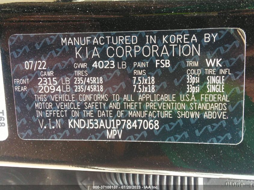 2023 KIA SOUL GT-LINE - KNDJ53AU1P7847068