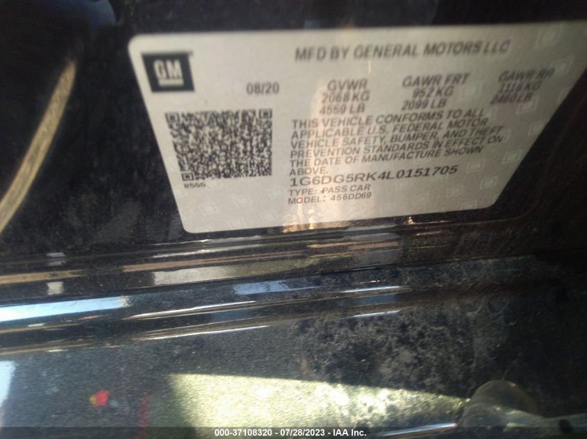 2020 CADILLAC CT4 SPORT 1G6DG5RK4L0151705