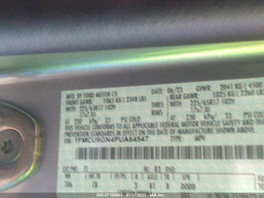 2023 FORD ESCAPE ACTIVE - 1FMCU9GN4PUA64547