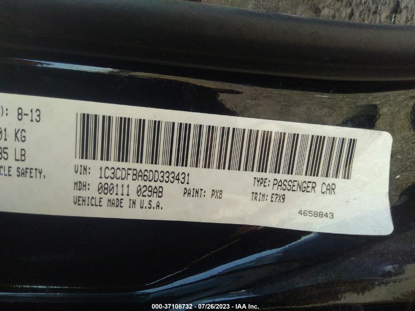 2013 DODGE DART SXT - 1C3CDFBA6DD333431