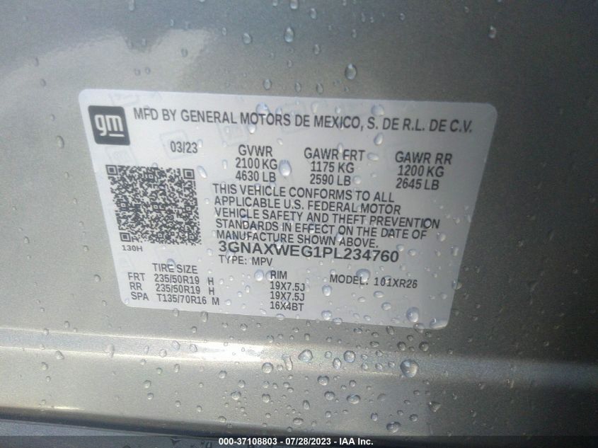 2023 CHEVROLET EQUINOX RS - 3GNAXWEG1PL234760