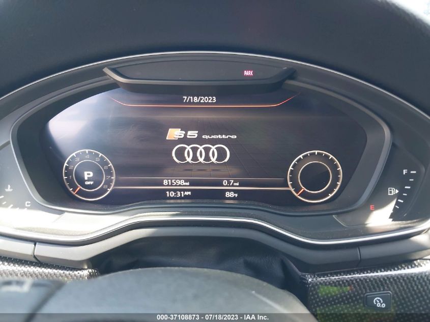2018 AUDI S5 SPORTBACK PRESTIGE WAUC4CF56JA041392
