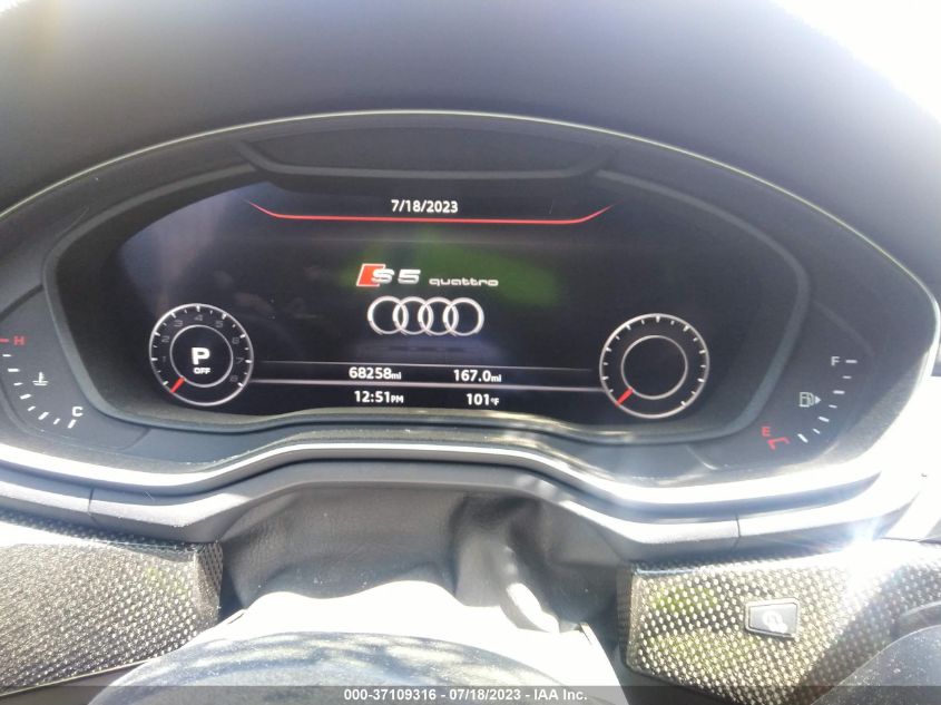 2018 AUDI S5 SPORTBACK PREMIUM PLUS - WAUB4CF55JA019122