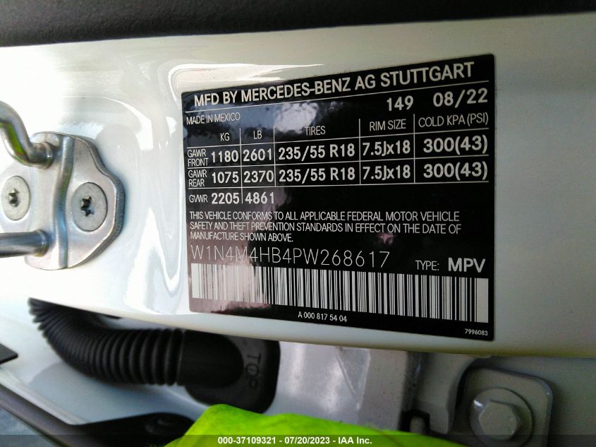 2023 MERCEDES-BENZ GLB GLB 250 W1N4M4HB4PW268617