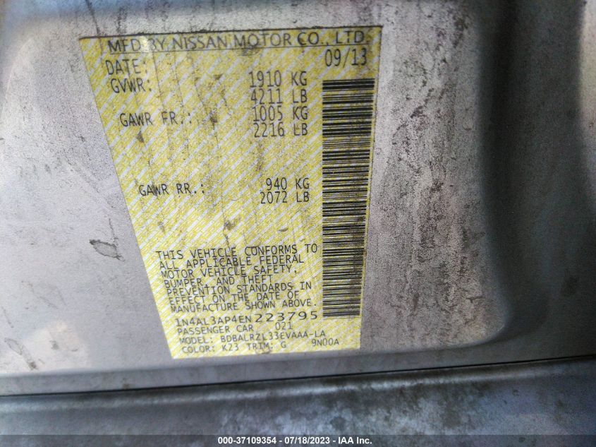 2014 NISSAN ALTIMA 2.5 S - 1N4AL3AP4EN223795