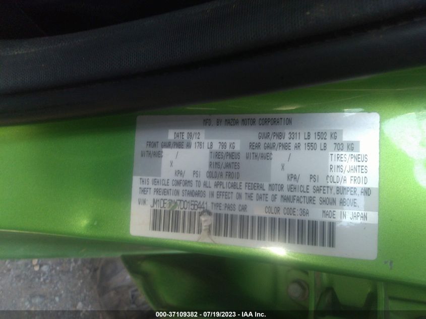 2013 MAZDA MAZDA2 - JM1DE1LY7D0156441