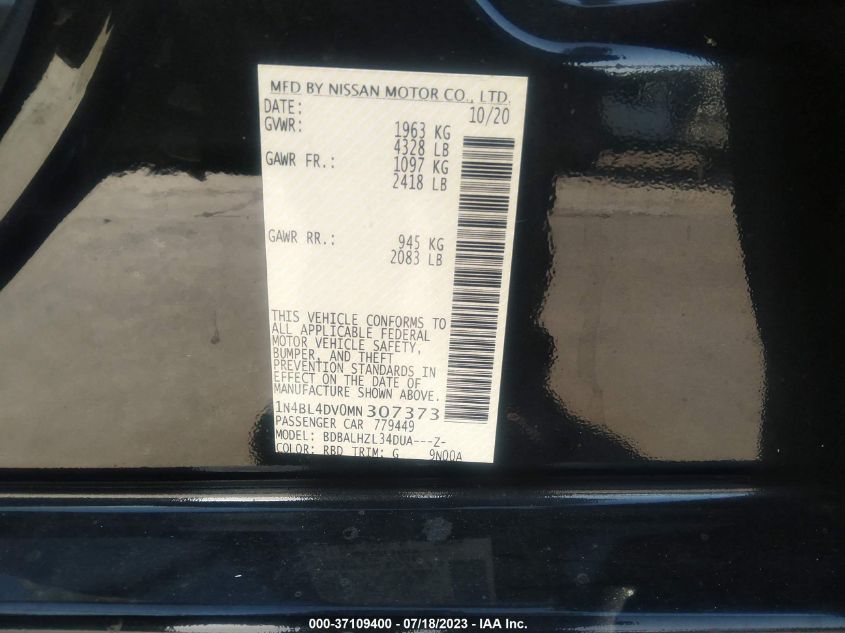 2021 NISSAN ALTIMA 2.5 SV - 1N4BL4DV0MN307373