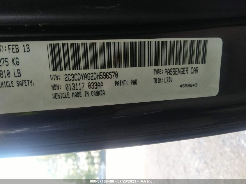 2013 DODGE CHALLENGER SXT - 2C3CDYAG2DH596570