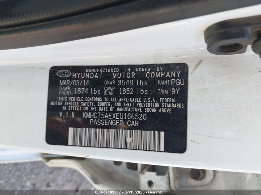 2014 HYUNDAI ACCENT GLS/GS - KMHCT5AEXEU166520