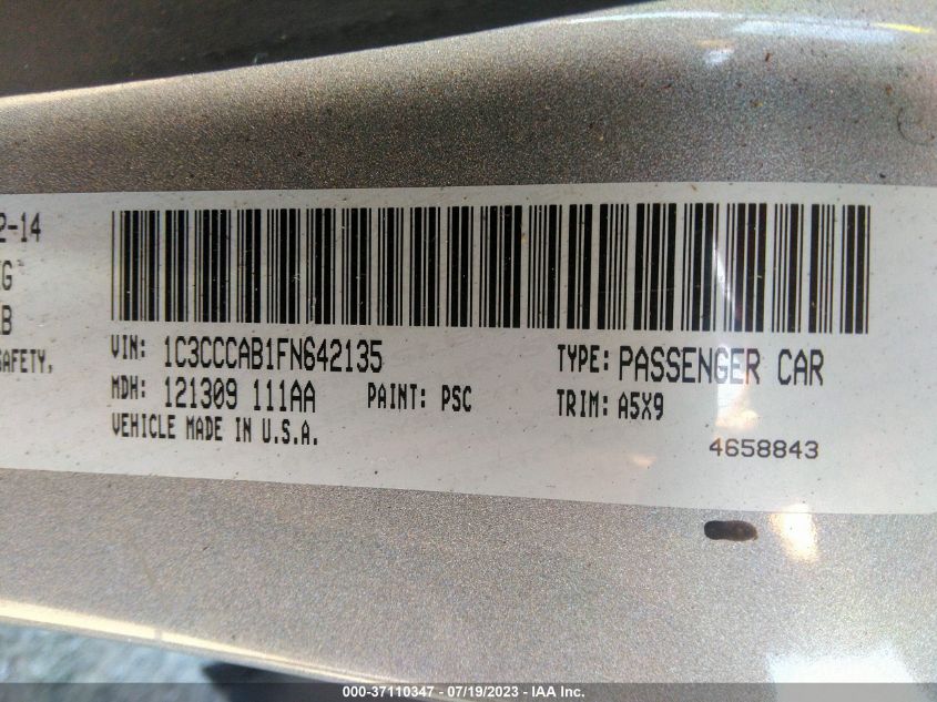 2015 CHRYSLER 200 LIMITED - 1C3CCCAB1FN642135