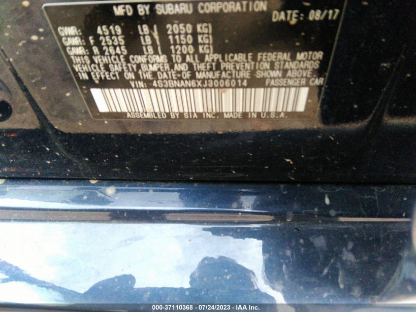 2018 SUBARU LEGACY LIMITED - 4S3BNAN6XJ3006014