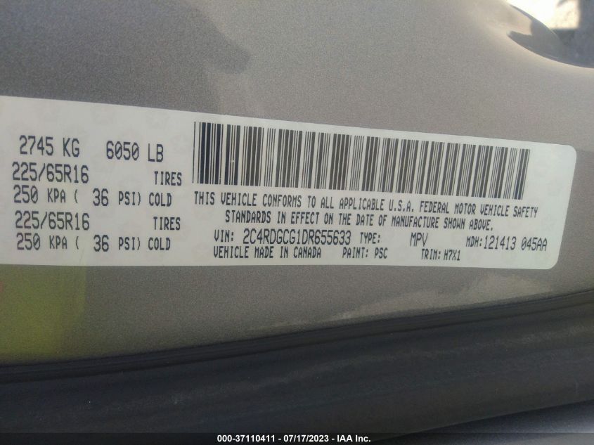 2013 DODGE GRAND CARAVAN SXT - 2C4RDGCG1DR655633