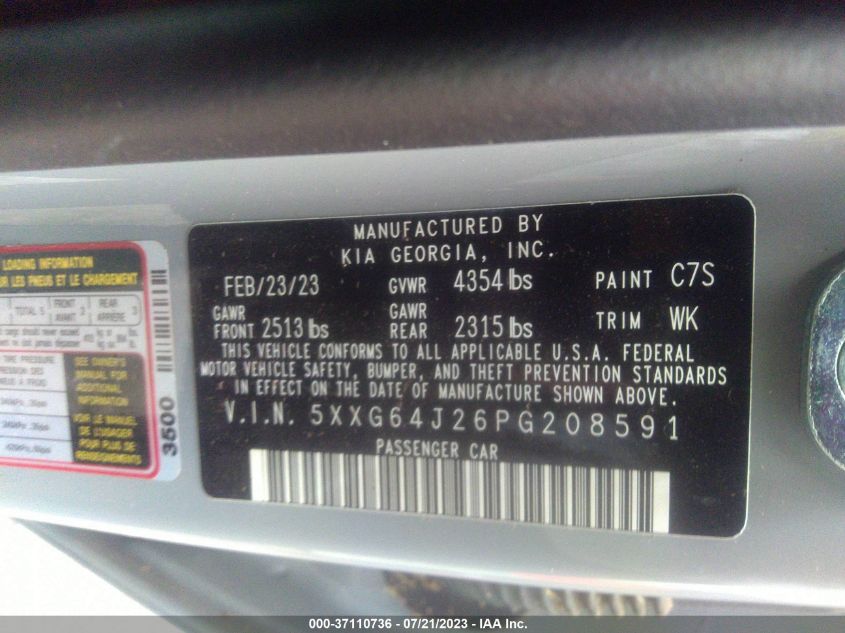 2023 KIA K5 GT-LINE - 5XXG64J26PG208591