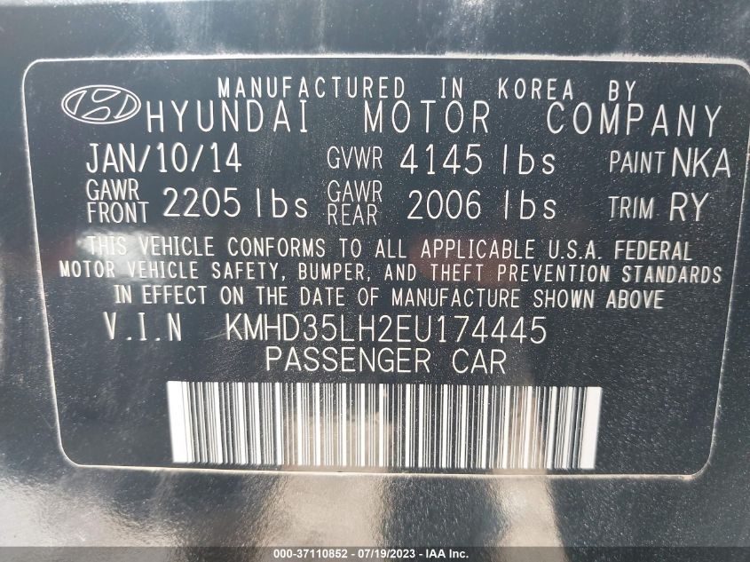 2014 HYUNDAI ELANTRA GT - KMHD35LH2EU174445
