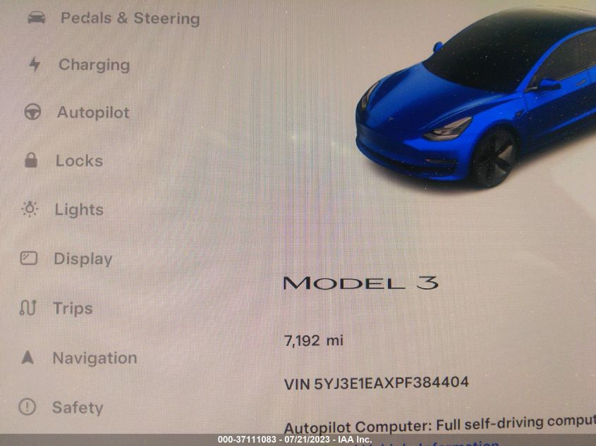 2023 TESLA MODEL 3 - 5YJ3E1EAXPF384404