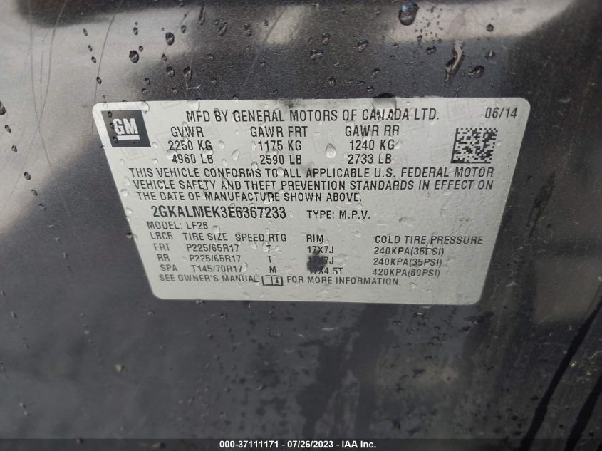 2014 GMC TERRAIN SLE - 2GKALMEK3E6367233