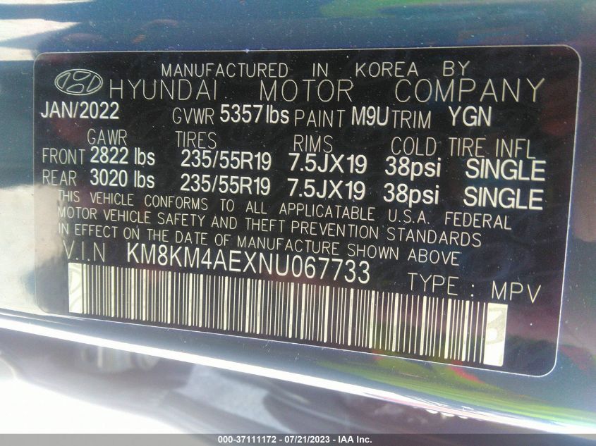 2022 HYUNDAI IONIQ 5 SE - KM8KM4AEXNU067733