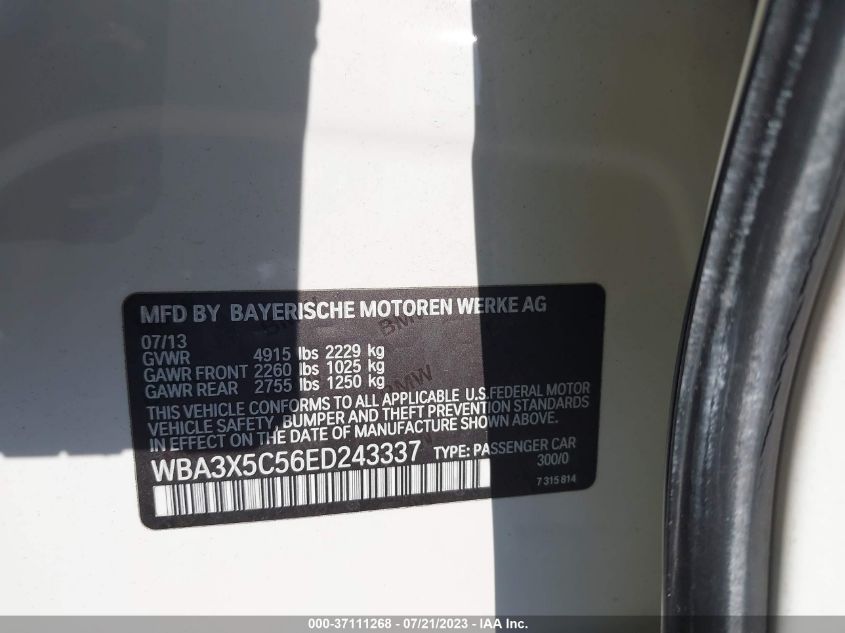 2014 BMW 3 SERIES GRAN TURISMO 328I XDRIVE WBA3X5C56ED243337