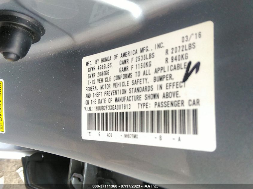 2016 ACURA TLX V6 - 19UUB2F3XGA007813