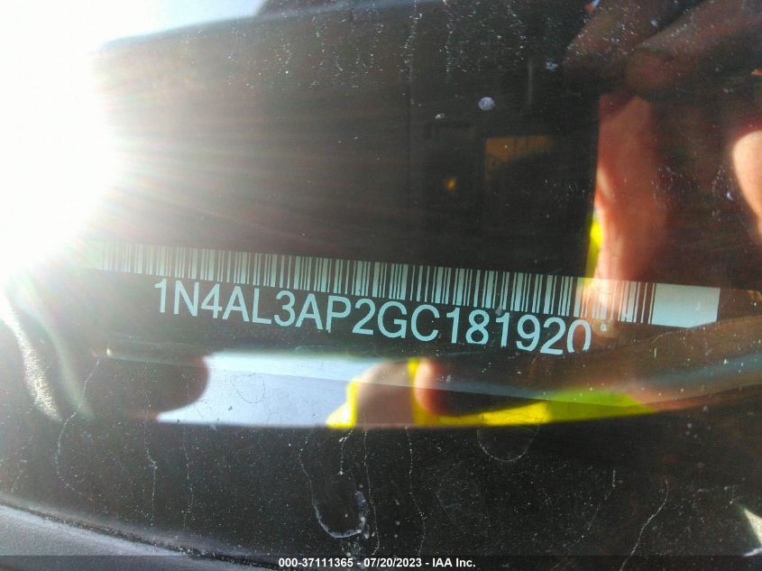 2016 NISSAN ALTIMA 2.5 SR - 1N4AL3AP2GC181920