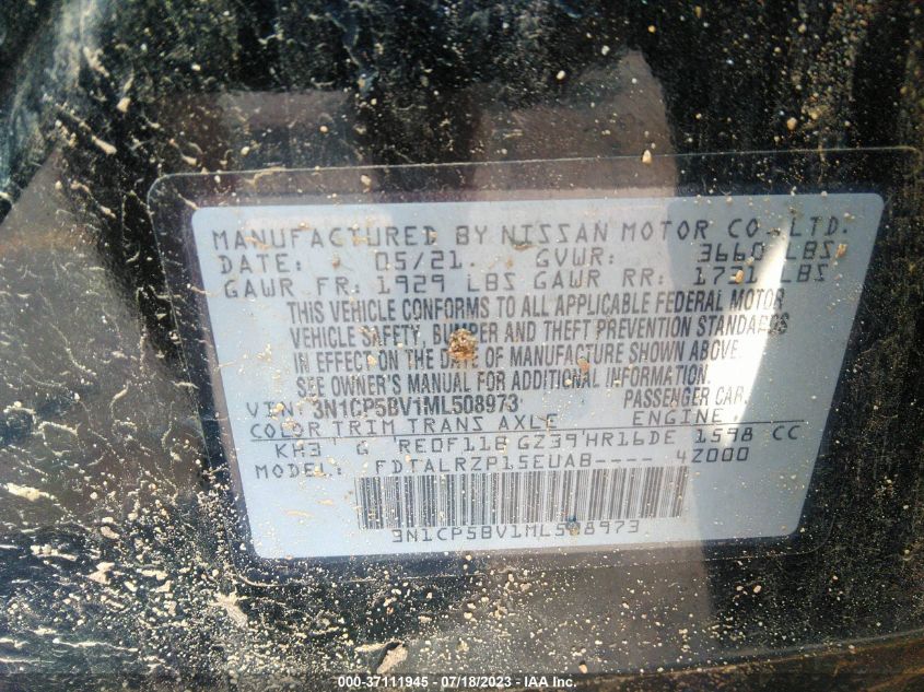 2021 NISSAN KICKS S - 3N1CP5BV1ML508973