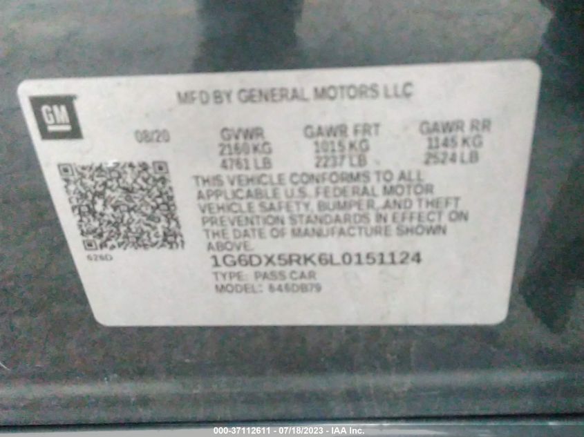 2020 CADILLAC CT5 LUXURY - 1G6DX5RK6L0151124