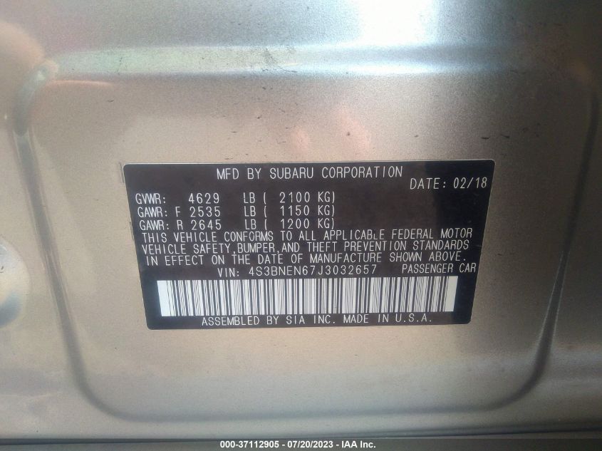 2018 SUBARU LEGACY LIMITED - 4S3BNEN67J3032657
