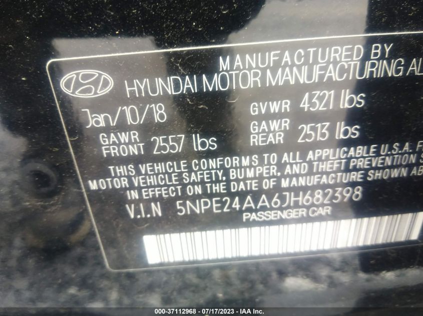 2018 HYUNDAI SONATA ECO - 5NPE24AA6JH682398