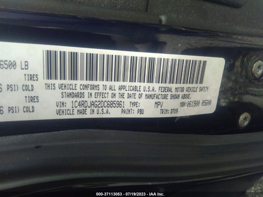 2013 DODGE DURANGO SXT - 1C4RDJAG2DC685961
