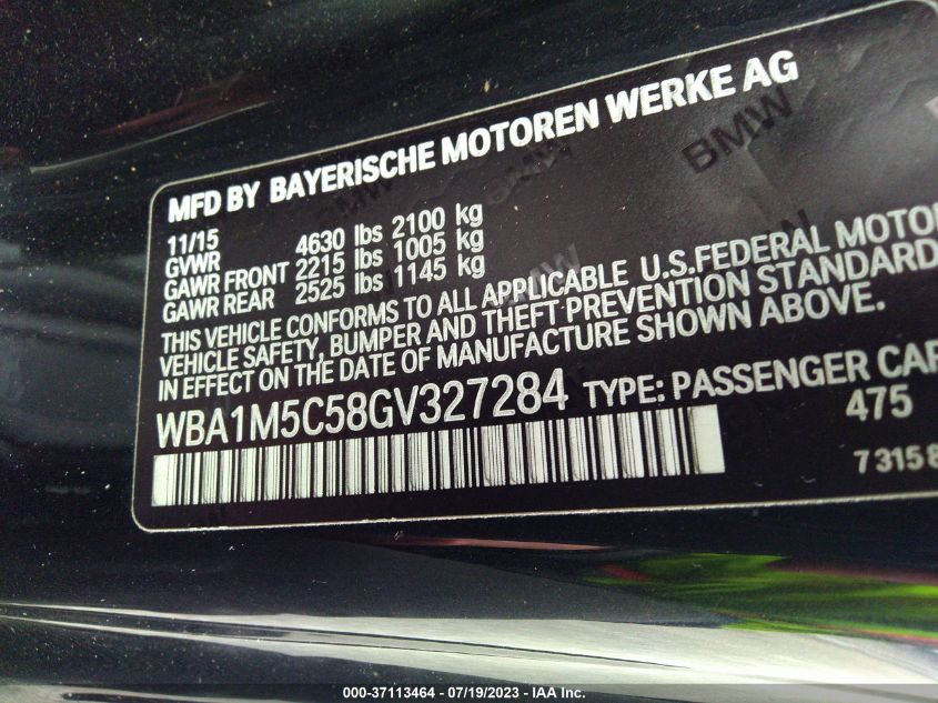2016 BMW 2 SERIES M235I XDRIVE - WBA1M5C58GV327284