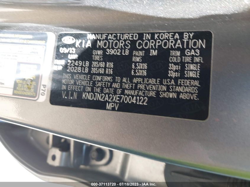 2014 KIA SOUL - KNDJN2A2XE7004122