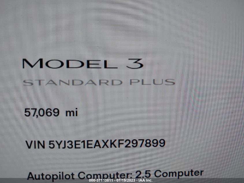 2019 TESLA MODEL 3 RANGE - 5YJ3E1EAXKF297899